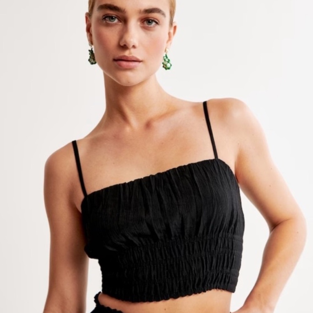 Abercrombie & Fitch Black Linen Top